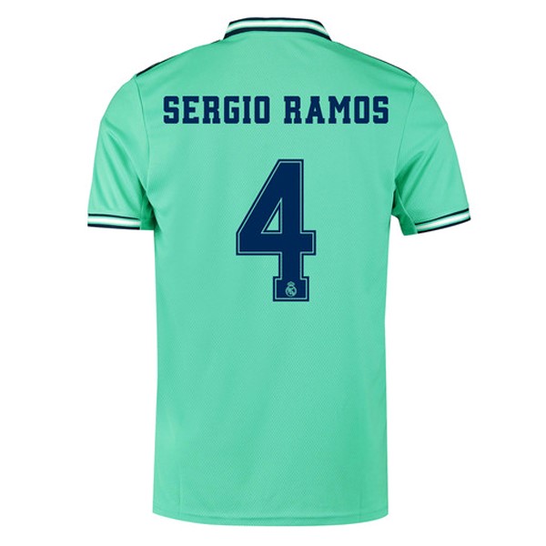 Trikot Real Madrid NO.4 Sergio Ramos Ausweich 2019-20 Grün Fussballtrikots Günstig